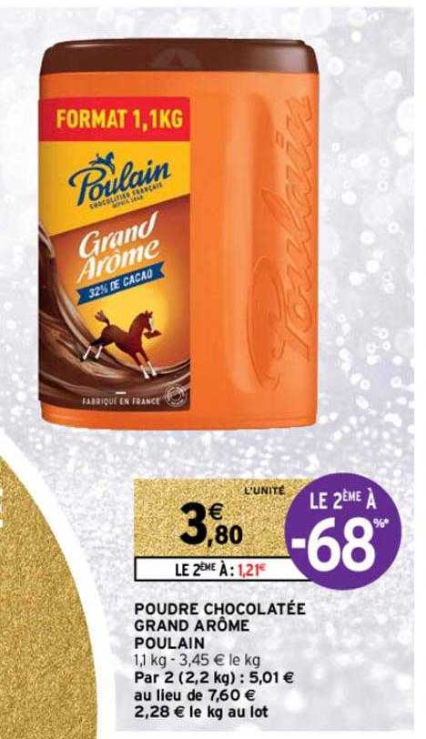 poudre chocolatée grand arôme poulain