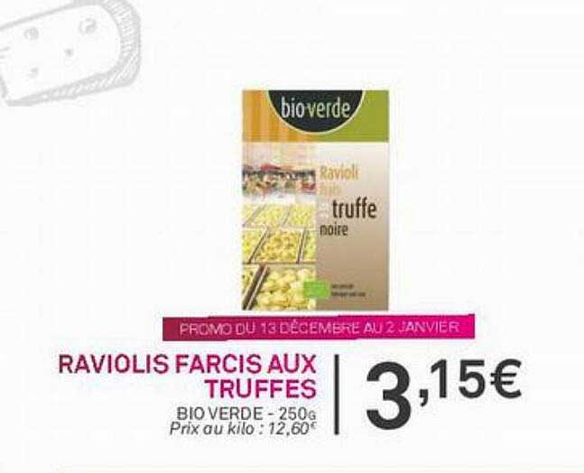 Raviolis Farcis Aux Truffes Bio Verde