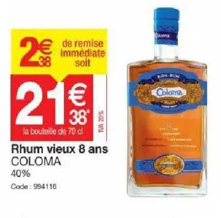 rhum vieux 8 ans coloma