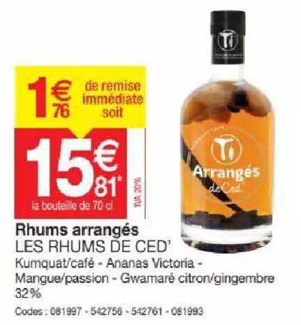 rhums arrangés les rhums de ced'