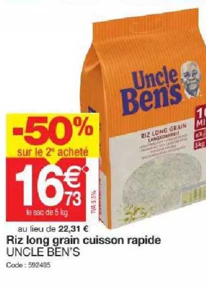 riz long grain cuisson rapide uncle ben's