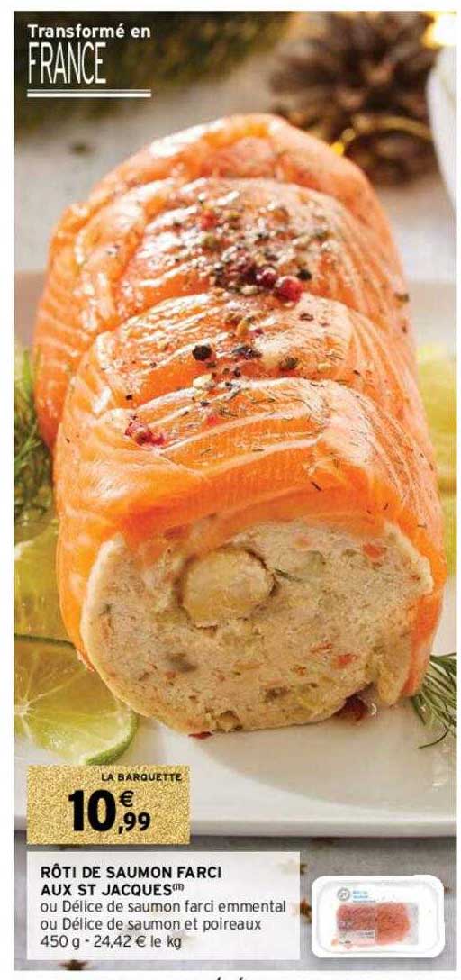 rôti de saumon farcie aux st jacques