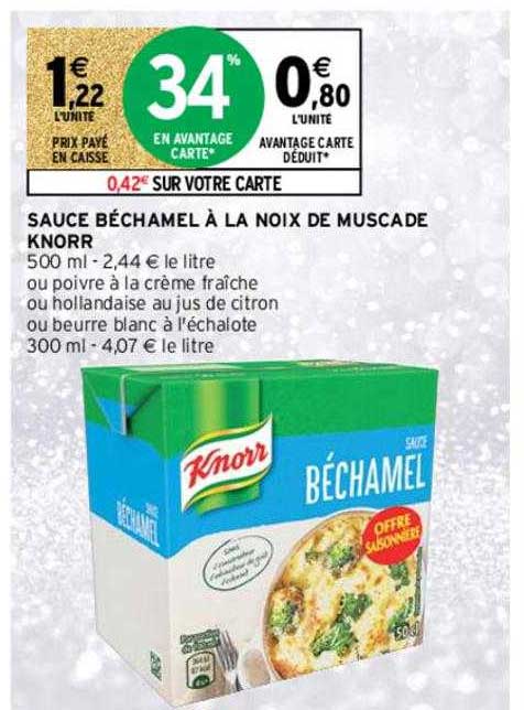 sauce béchamel à la noix de muscade knorr