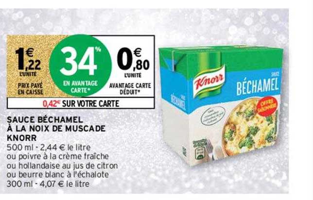 sauce béchamel à la noix de muscade knorr