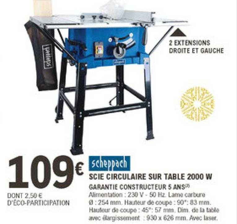 Scie Circulaire Sur Table 2000 W Scheppach