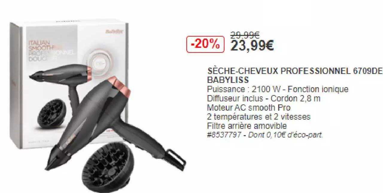 sèche-cheveux professionnel 6709de babyliss