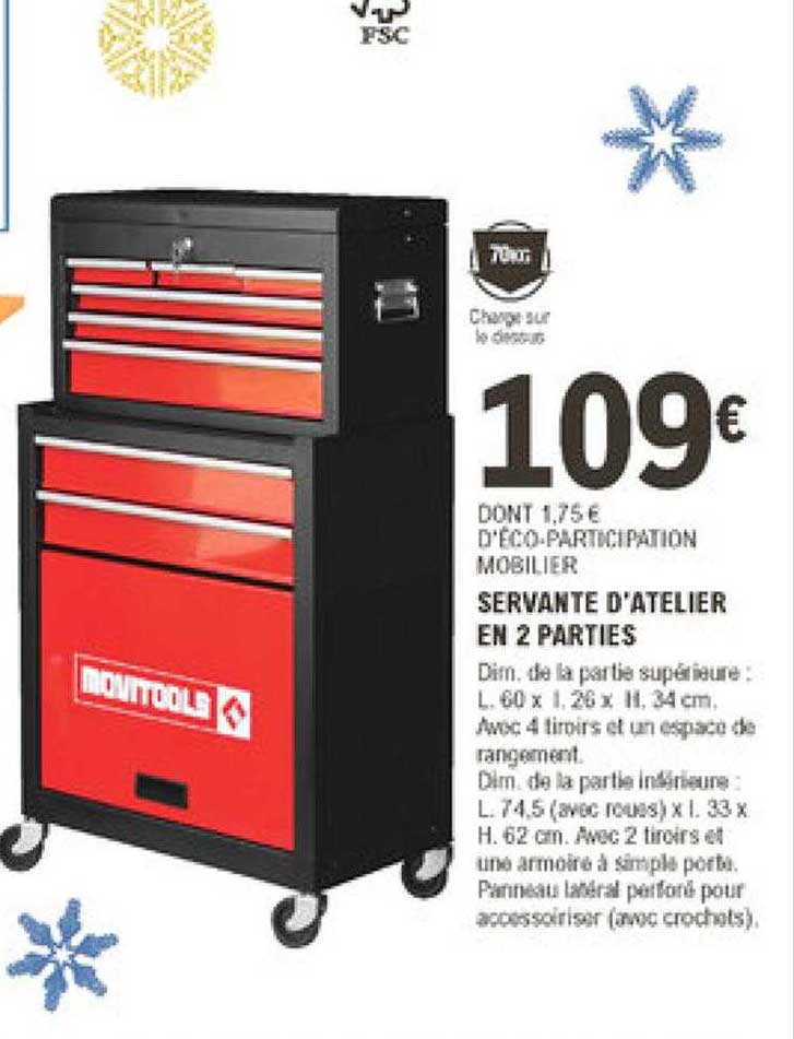 servante d'atelier en 2 parties