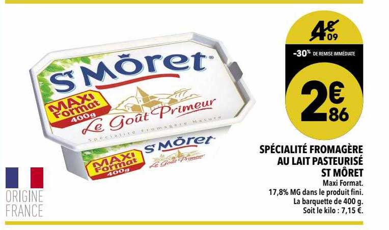 spécialité fromagère au lait pasteurisé st môret