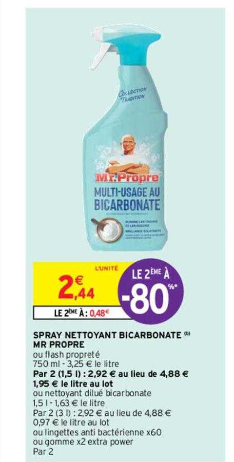 spray nettoyant bicarbonate mr propre