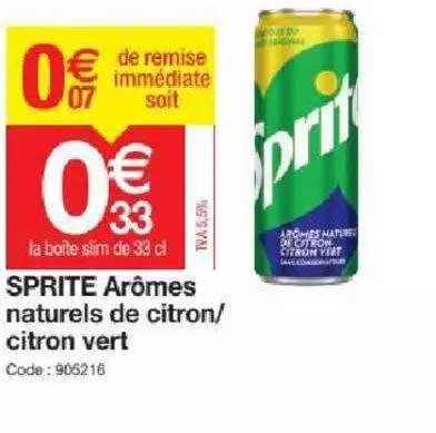 sprite arômes naturels de citron-citron vert