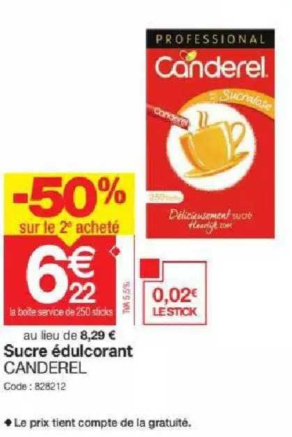 Sucre édulcorant Canderel