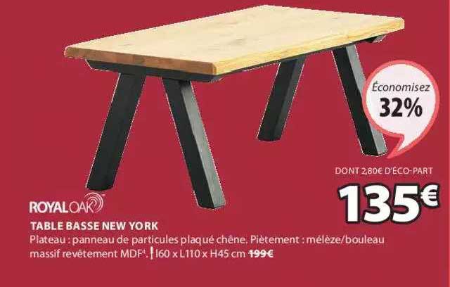 table basse new york royal oak