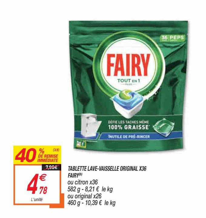 tablette lave-vaisselle original x36 fairy