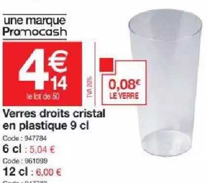 verres droits cristal en plastique