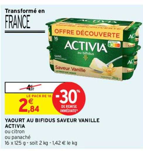 Yaourt Au Bifidus Saveur Vanille Activia