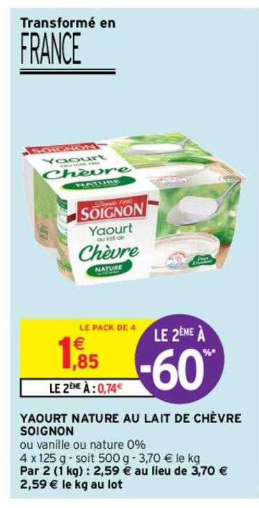 Yaourt Nature Au Lait De Chèvre Soignon