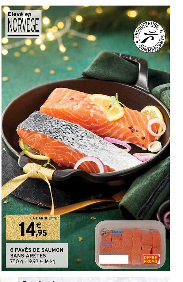 6 pavés de saumon sans arêtes