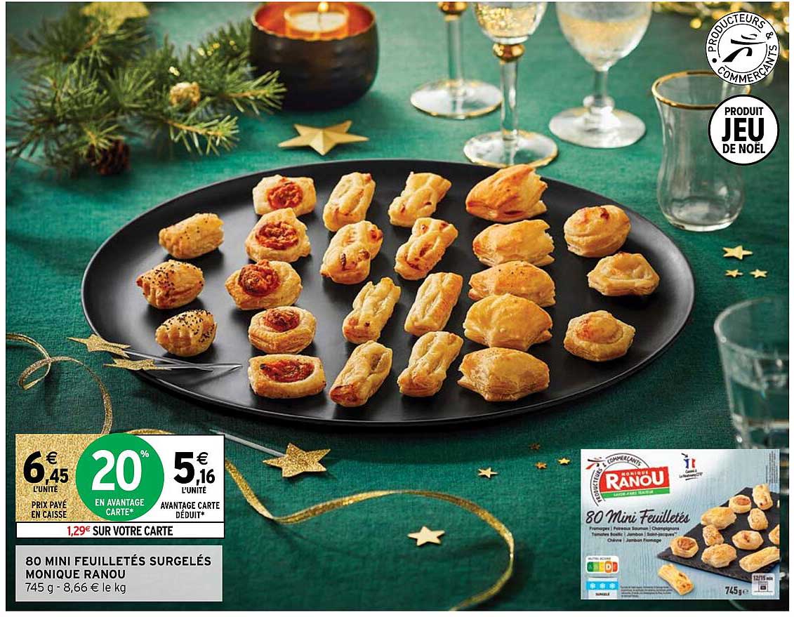 80 mini feuilletés surgelés monique ranou