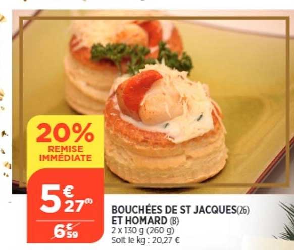 bouchées de st jacques et homard