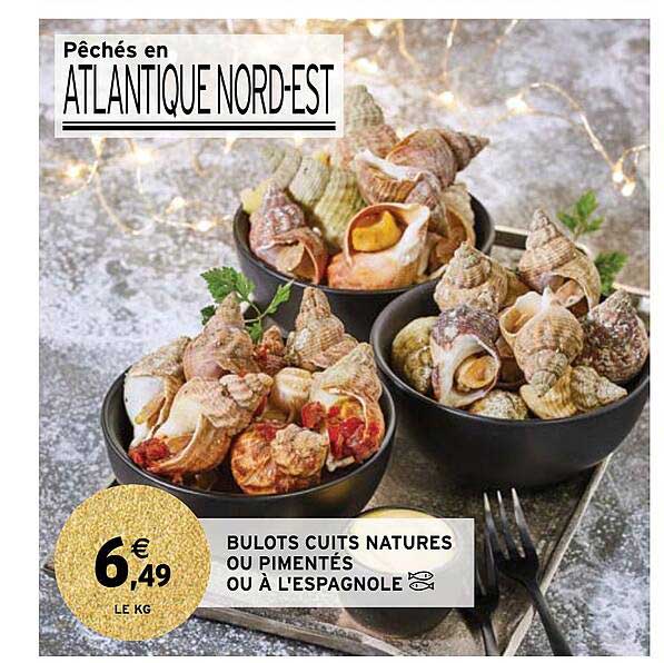 bulots cuits natures ou pimentés ou à l'espagnole
