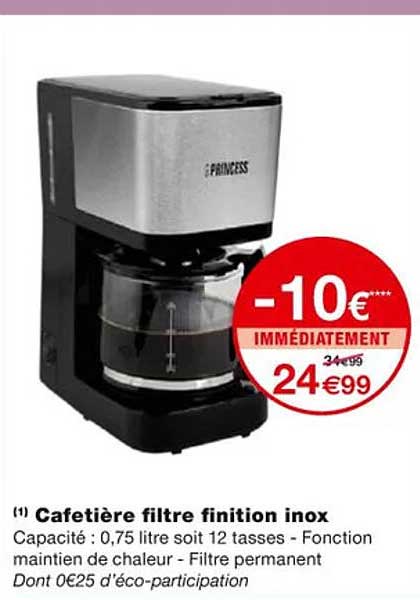 cafetière filtre finition inox princess