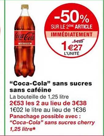 "coca-cola" sans sucres sans caféine