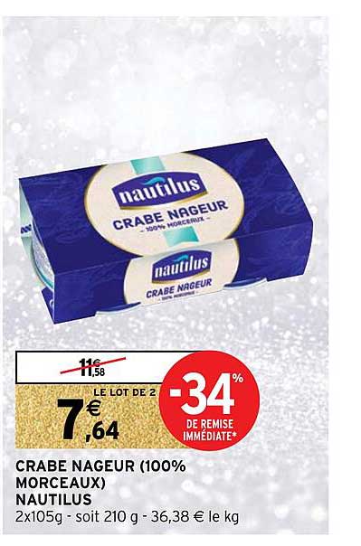 crabe nageur (100% morceaux) nautilus