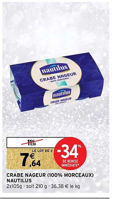 crabe nageur (100% morceaux) nautilus