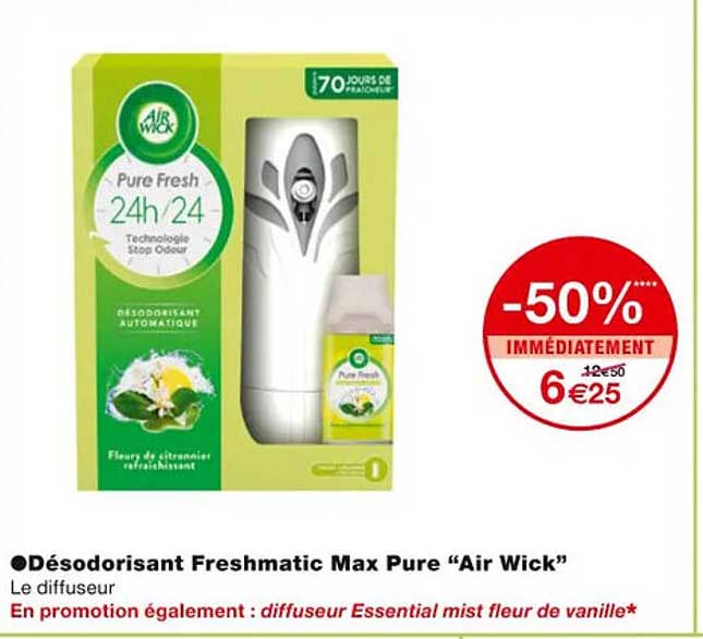 désodorisant freshmatic max pure "air wick"