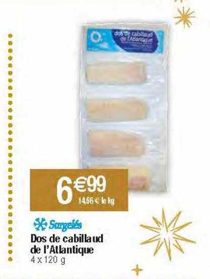 dos de cabillaud de l'atlantique