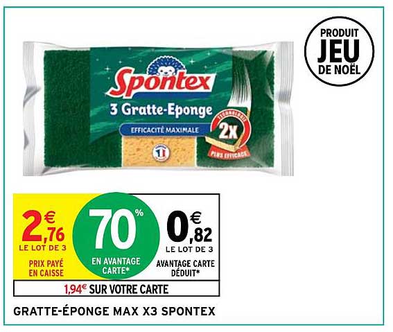 gratte-éponge max x3 spontex