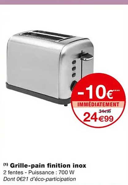 grille-pain finition inox