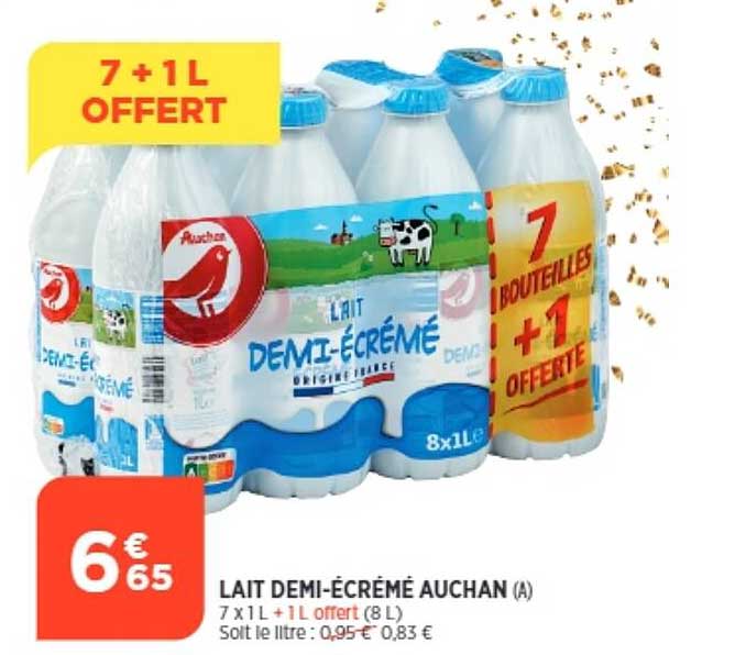 lait demi-écrémé auchan