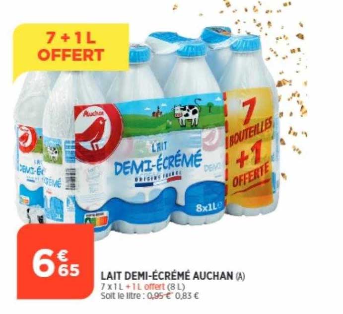 lait demi-écrémé auchan