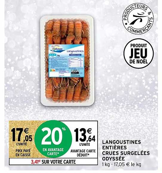 Langoustines Entières Crues Surgelées Odyssée