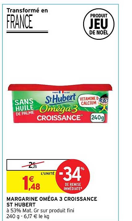margarine oméga 3 croissance st hubert