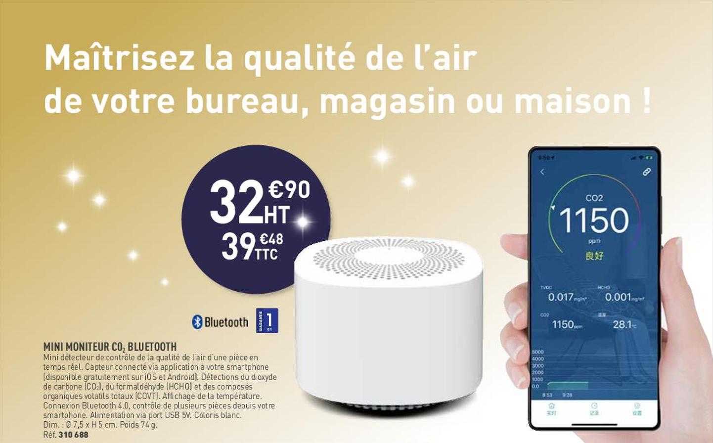 mini moniteur c02 bluetooth