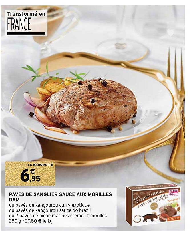 pavés de sanglier sauce aux morilles dam