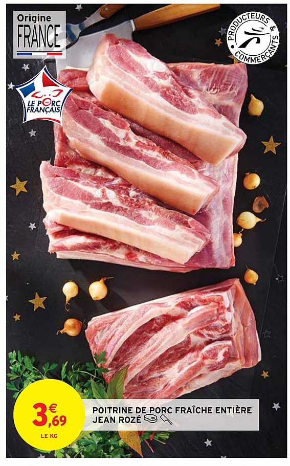 poitrine de porc fraîche entière jean rozé