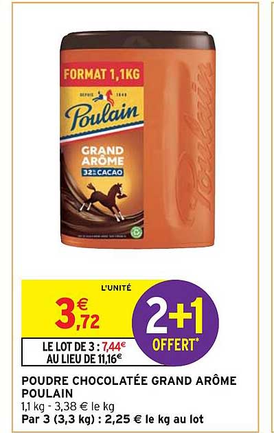 poudre chocolatée grand arôme poulain