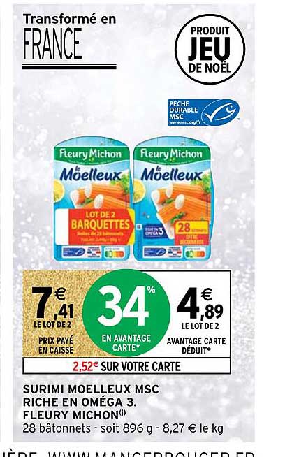 surimi moelleux msc riche en oméga 3 fleury michon