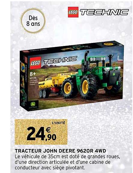 tracteur john deere 9620r 4wd lego technic