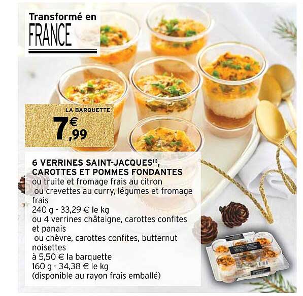 6 verrines saint-jacques carottes et pommes fondantes