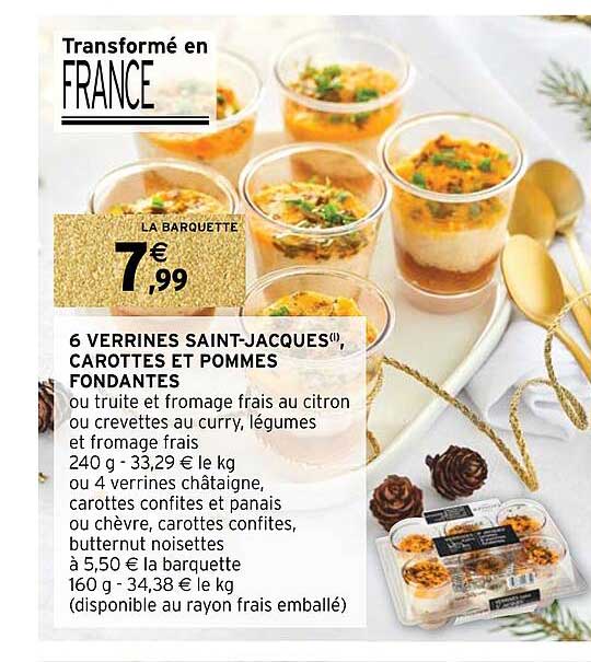 6 verrines saint-jacques carottes et pommes fondantes
