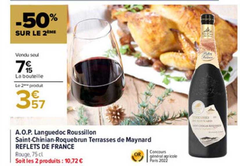 a.o.p. languedoc roussillon saint-chinian-roquebrun terrasses de maynard reflets de france