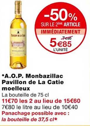 a.o.p. monbazillac pavillon de la catie moelleux