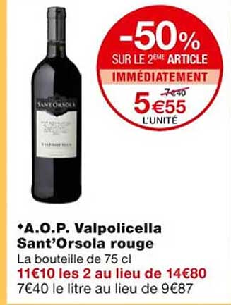 a.o.p. valpolicella sant'orsola rouge