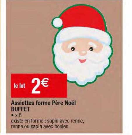 assiettes forme père noël buffet