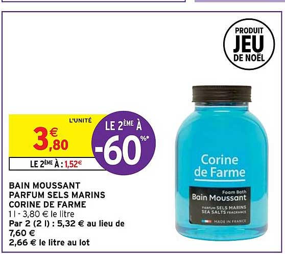 bain moussant parfum sels marins corine de farme