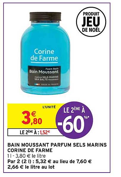 bain moussant parfum sels marins corine de farme